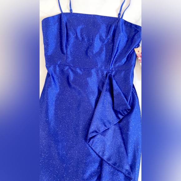 New boutique Emerald Sundae Sparkling Royal Blue Mini Dress multiple sizes nwt - Picture 3 of 6